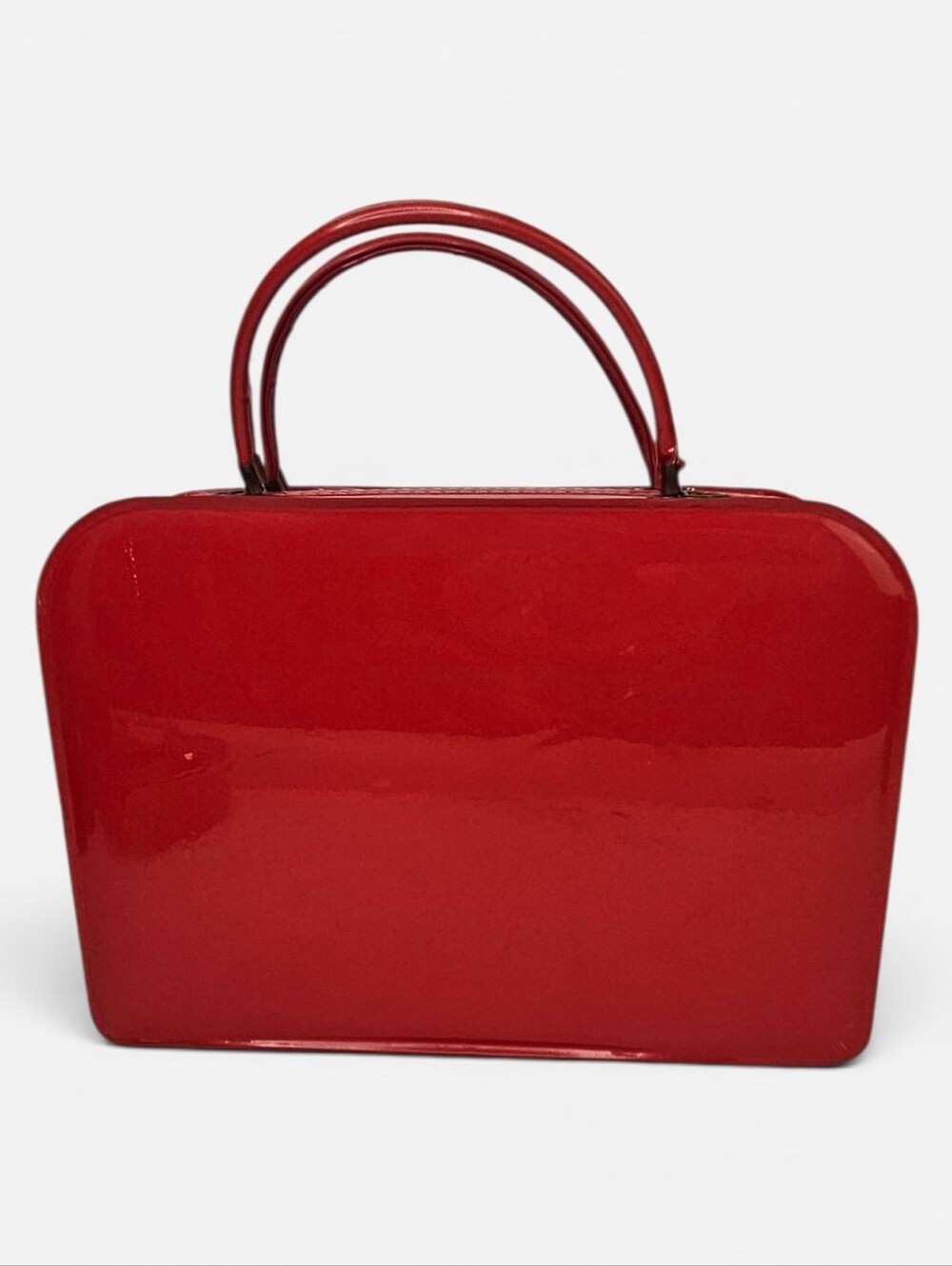 Tolin Vintage 1960 Red Patent Travel Case Tote - Picture 13 of 13